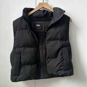 Zara cropped puffer vest